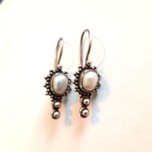 Estate Find Silver and Pearl Earrings